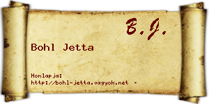 Bohl Jetta névjegykártya